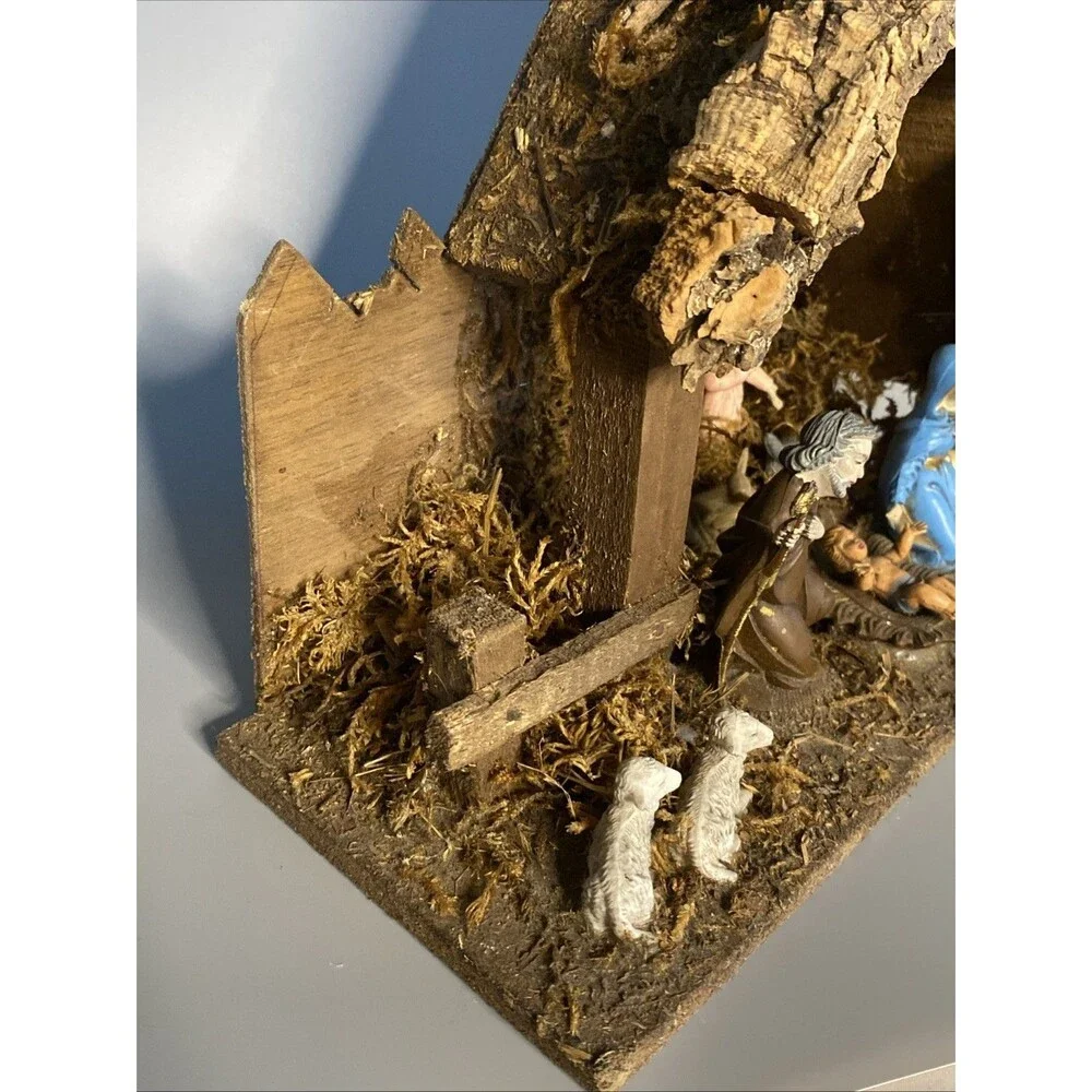 Vintage Italy Nativity Scene Set w/Manger Stationary Christmas Religion 1-piece